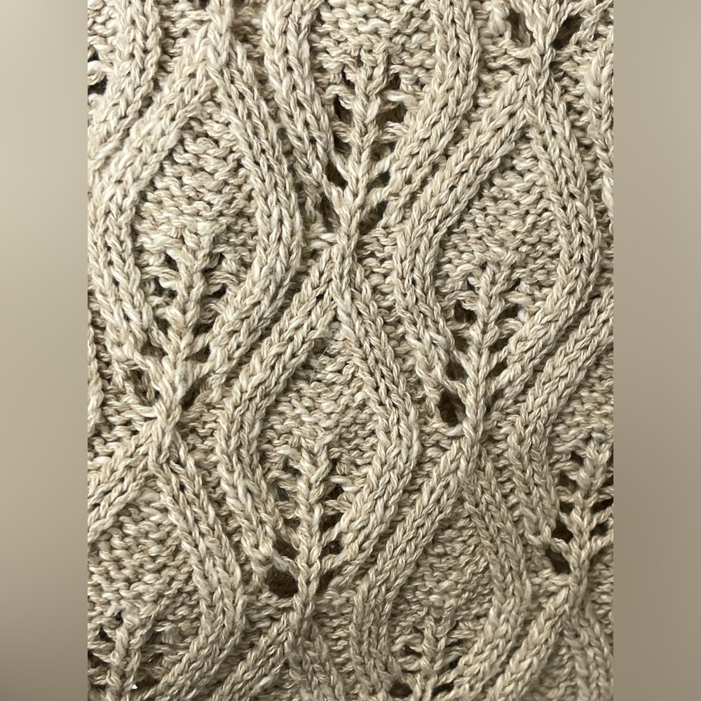 Aran Crafts Ireland Linen Blend Crochet Cardigan Sweater Cottagecore Lagenlook - Picture 7 of 7